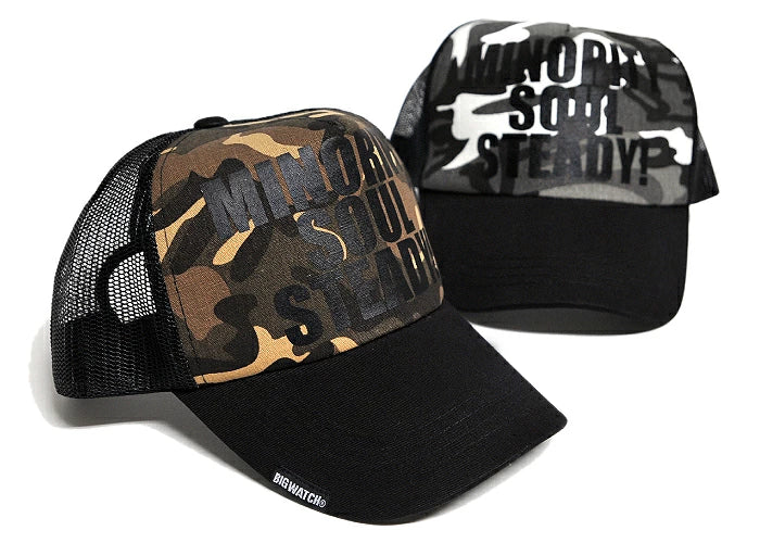 カモ柄コットン メッシュキャップ 2色 ブラウン ホワイト ブラック 迷彩柄 ビッグサイズ KCP-03A-03B 春夏