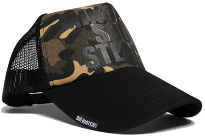 カモ柄コットン メッシュキャップ 2色 ブラウン ホワイト ブラック 迷彩柄 ビッグサイズ KCP-03A-03B 春夏