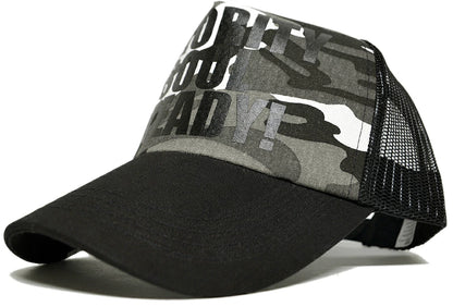 カモ柄コットン メッシュキャップ 2色 ブラウン ホワイト ブラック 迷彩柄 ビッグサイズ KCP-03A-03B 春夏