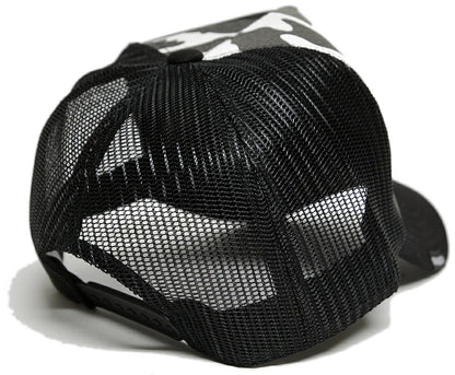 カモ柄コットン メッシュキャップ 2色 ブラウン ホワイト ブラック 迷彩柄 ビッグサイズ KCP-03A-03B 春夏