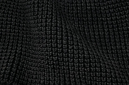 ワンウォッシュ ロング ラージスケール ニット ビッグワッチ BIGWATCH ブラック 黒 ローゲージ ニットキャップ ルーズ ニットワッチ ニット帽 ざっくり編み ウォッシュ加工 コットン100％ LG-02 秋冬