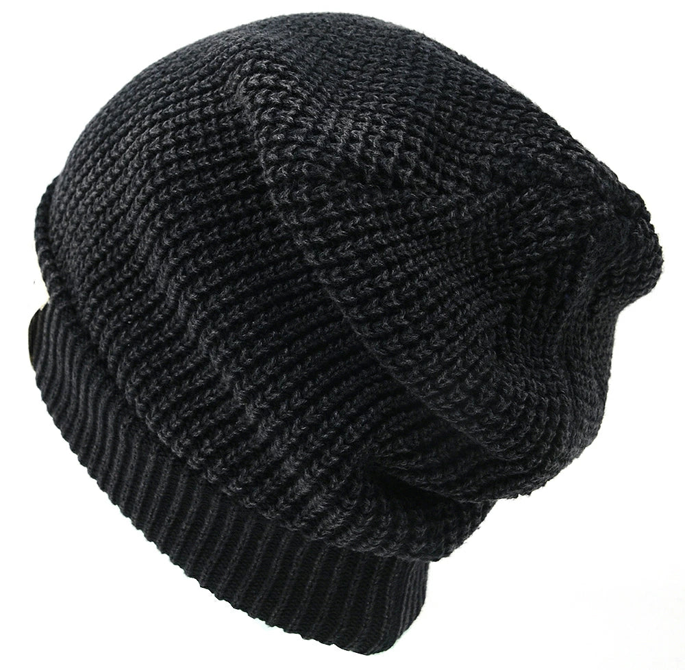 ワンウォッシュ リブ ラージスケール ニット ビッグワッチ BIGWATCH ブラック 黒 ローゲージ ニットキャップ ルーズ ニットワッチ ニット帽 ざっくり編み ウォッシュ加工 コットン100％ LG-03 秋冬