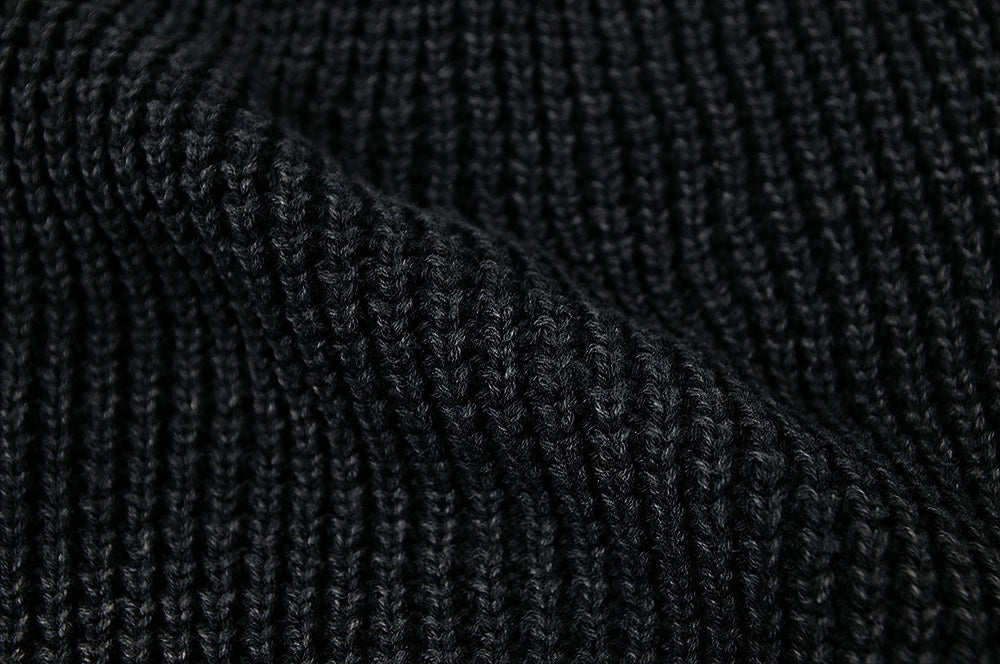 ワンウォッシュ リブ ラージスケール ニット ビッグワッチ BIGWATCH ブラック 黒 ローゲージ ニットキャップ ルーズ ニットワッチ ニット帽 ざっくり編み ウォッシュ加工 コットン100％ LG-03 秋冬