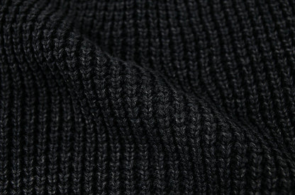 ワンウォッシュ リブ ラージスケール ニット ビッグワッチ BIGWATCH ブラック 黒 ローゲージ ニットキャップ ルーズ ニットワッチ ニット帽 ざっくり編み ウォッシュ加工 コットン100％ LG-03 秋冬