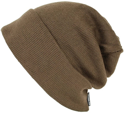 ロング リバーシブルBIGWATCH ブラウン ベージュ ニットキャップ ルーズ ニットワッチ LP-02 春 秋 冬/ビッグワッチ