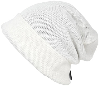 ロング リバーシブルBIGWATCH ホワイト ベージュ白ベージュ ニットキャップ ルーズ ニットワッチ LP-03 春 秋 冬/ビッグワッチ