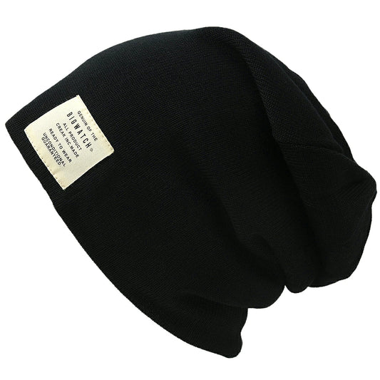 プレーンリバーシブルニット帽 ニットキャップ 黒/BIGWATCH