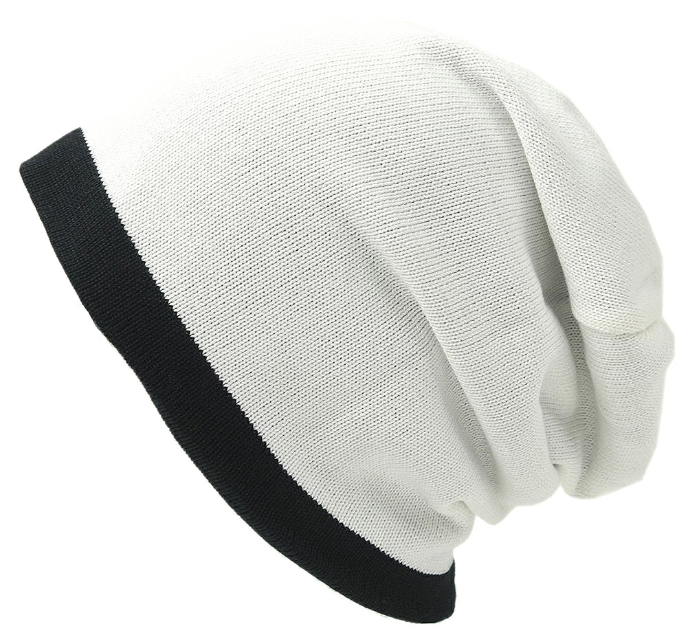 プレーンリバーシブルニット帽 ニットキャップ 黒/BIGWATCH