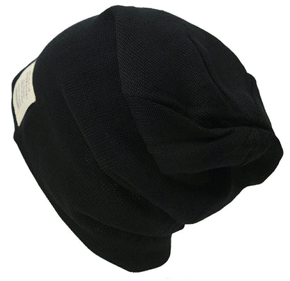 プレーンリバーシブルニット帽 ニットキャップ 黒/BIGWATCH