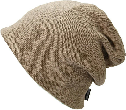 プレーンリバーシブルBIGWATCH(ビッグワッチ) ベージュ ホワイト ニットキャップ ルーズ ワッチキャップ ニット帽 P-05 春 秋 冬