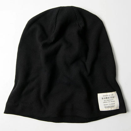 サーマルリバーシブル ニットキャップ ルーズ ワッチキャップ ニット Lサイズ P-11 春秋 ビッグワッチ 黒/ベージュ/グレー