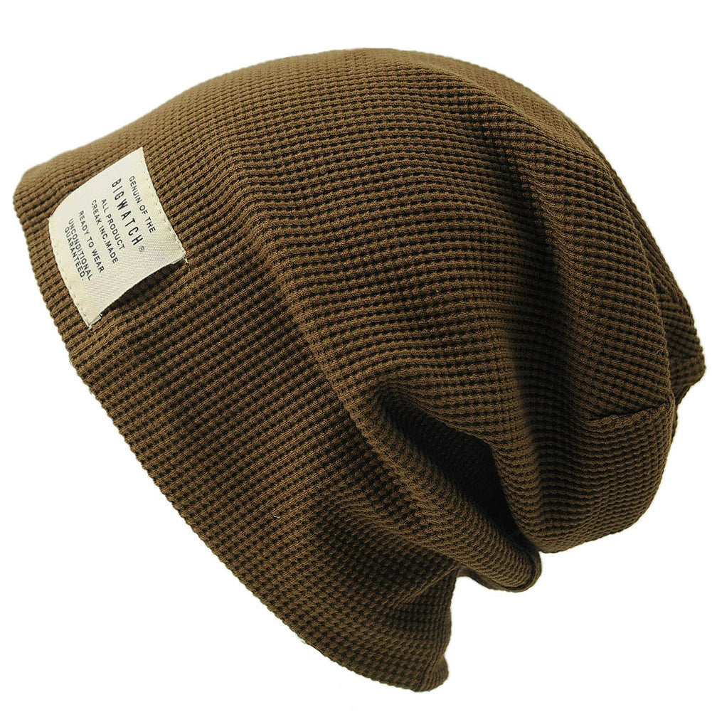 サーマルリバーシブルBIGWATCH正規品 ブラウン ベージュ ニットキャップ ルーズ ワッチキャップ ニット帽子 サイズ P-14 春 秋 冬/ビッグワッチ