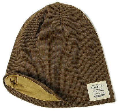 サーマルリバーシブルBIGWATCH正規品 ブラウン ベージュ ニットキャップ ルーズ ワッチキャップ ニット帽子 サイズ P-14 春 秋 冬/ビッグワッチ