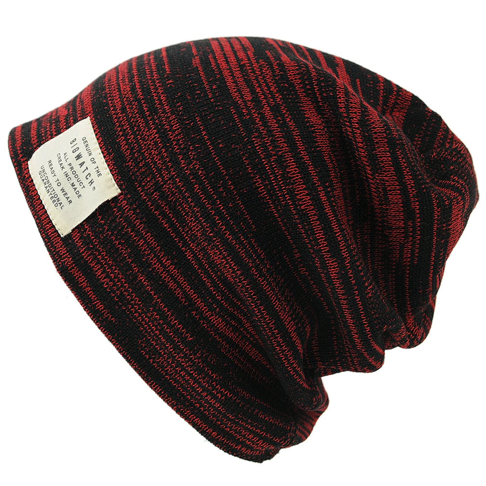 リバーシブルBIGWATCH MIXレッド ブラック 赤 黒 ニットキャップ 定番 ルーズ ワッチキャップ ニット帽子 P-16 春 秋 冬/ビッグワッチ