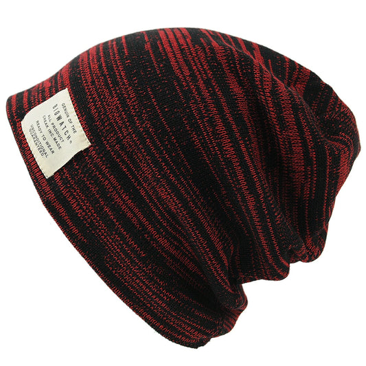 リバーシブルBIGWATCH MIXレッド ブラック 赤 黒 ニットキャップ 定番 ルーズ ワッチキャップ ニット帽子 P-16 春 秋 冬/ビッグワッチ