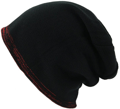 リバーシブルBIGWATCH MIXレッド ブラック 赤 黒 ニットキャップ 定番 ルーズ ワッチキャップ ニット帽子 P-16 春 秋 冬/ビッグワッチ