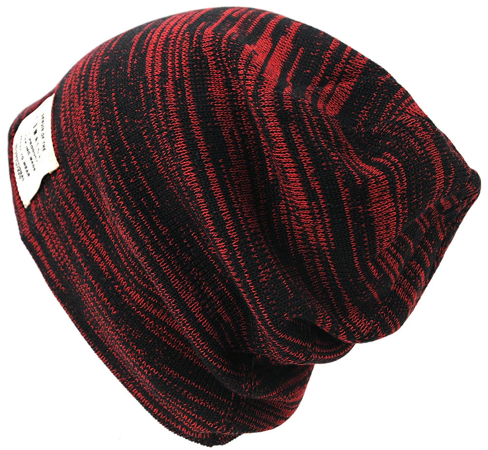 リバーシブルBIGWATCH MIXレッド ブラック 赤 黒 ニットキャップ 定番 ルーズ ワッチキャップ ニット帽子 P-16 春 秋 冬/ビッグワッチ