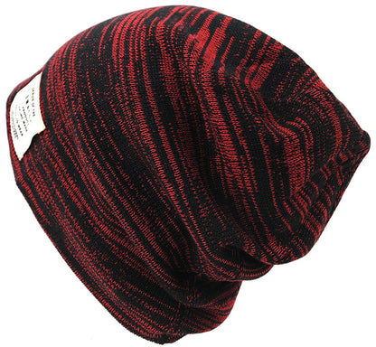 リバーシブルBIGWATCH MIXレッド ブラック 赤 黒 ニットキャップ 定番 ルーズ ワッチキャップ ニット帽子 P-16 春 秋 冬/ビッグワッチ