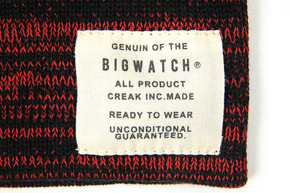 リバーシブルBIGWATCH MIXレッド ブラック 赤 黒 ニットキャップ 定番 ルーズ ワッチキャップ ニット帽子 P-16 春 秋 冬/ビッグワッチ