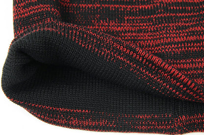 リバーシブルBIGWATCH MIXレッド ブラック 赤 黒 ニットキャップ 定番 ルーズ ワッチキャップ ニット帽子 P-16 春 秋 冬/ビッグワッチ