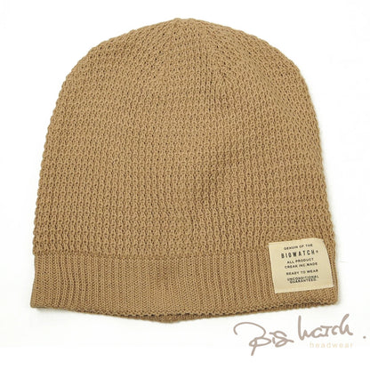 ローゲージ サマーニット キャップ ルーズ ニット帽 ライトブラウン 帽子 P-22 BIGWATCH