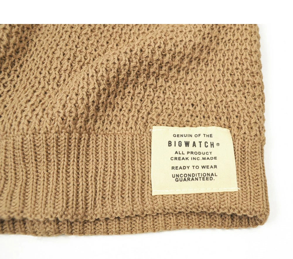 ローゲージ サマーニット キャップ ルーズ ニット帽 ライトブラウン 帽子 P-22 BIGWATCH