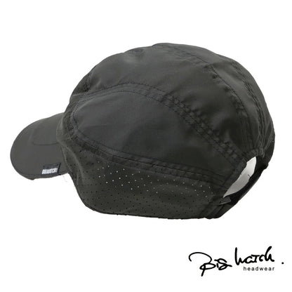 無地 ランニング メッシュ キャップ ブラック 黒 パンチングホール R-02 UV対策 スポーツキャップ 通気性 ベント アウトドア