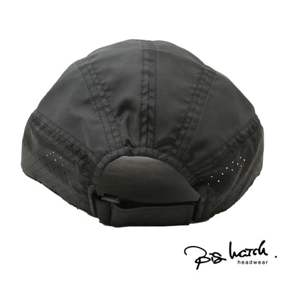 無地 ランニング メッシュ キャップ ブラック 黒 パンチングホール R-02 UV対策 スポーツキャップ 通気性 ベント アウトドア