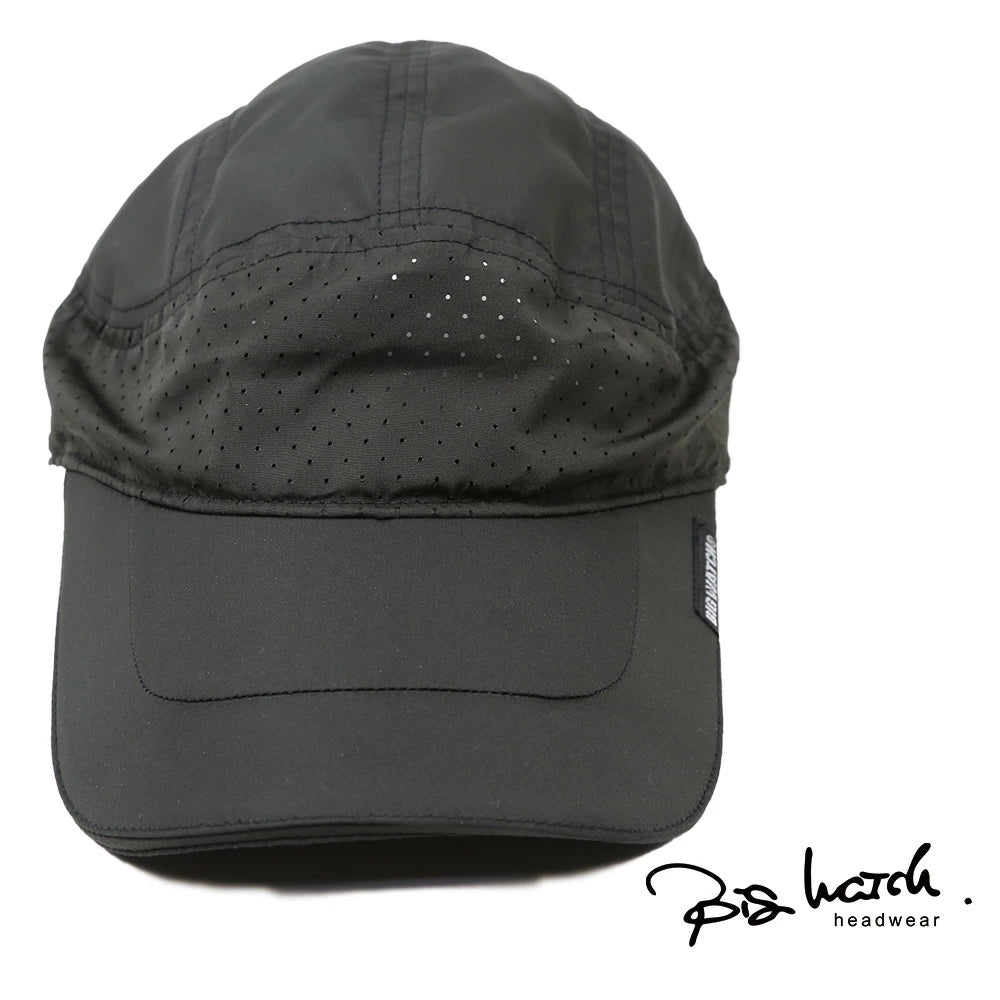 無地 ランニング メッシュ キャップ ブラック 黒 パンチングホール R-02 UV対策 スポーツキャップ 通気性 ベント アウトドア