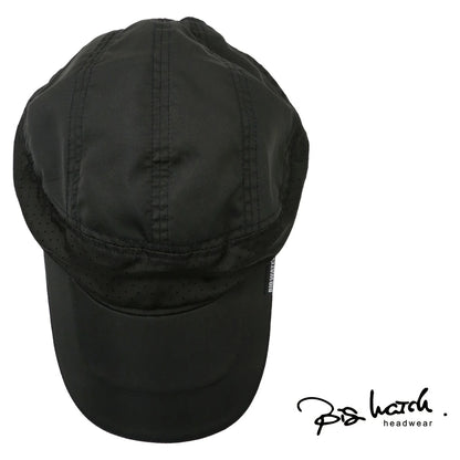 無地 ランニング メッシュ キャップ ブラック 黒 パンチングホール R-02 UV対策 スポーツキャップ 通気性 ベント アウトドア