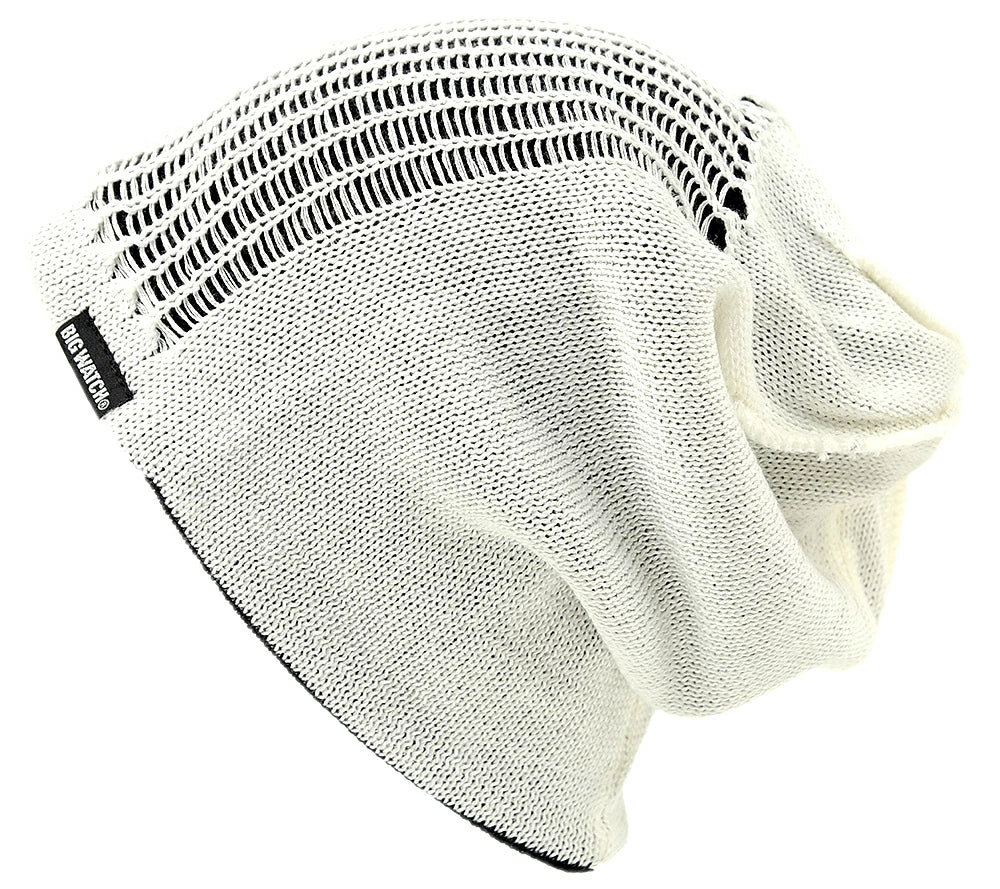 スパイダークラッシュ BIGWATCH ビッグワッチ 正規品 ホワイト ブラックニットキャップ ダメージ ルーズ ワッチキャップ RB-02 春 秋 冬