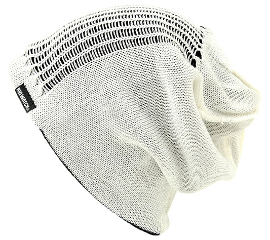 スパイダークラッシュ BIGWATCH ビッグワッチ 正規品 ホワイト ブラックニットキャップ ダメージ ルーズ ワッチキャップ RB-02 春 秋 冬