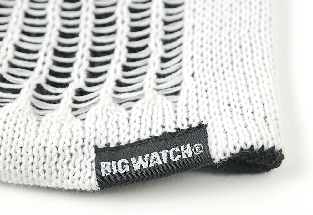 スパイダークラッシュ BIGWATCH ビッグワッチ 正規品 ホワイト ブラックニットキャップ ダメージ ルーズ ワッチキャップ RB-02 春 秋 冬