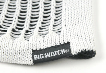 スパイダークラッシュ BIGWATCH ビッグワッチ 正規品 ホワイト ブラックニットキャップ ダメージ ルーズ ワッチキャップ RB-02 春 秋 冬