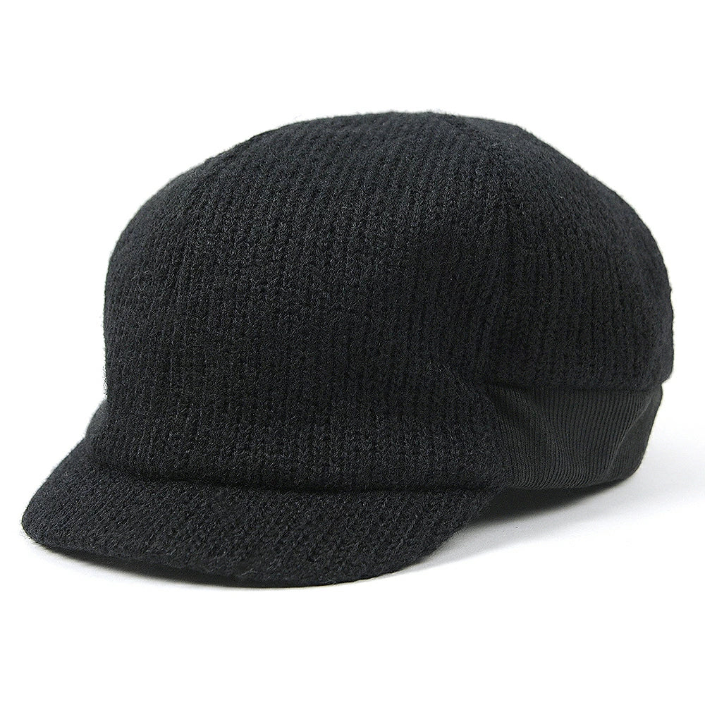 ローキャップ リブニットキャップ BIGWATCH 黒 ブラック アンパイアキャップ ビッグサイズ ビッグワッチ ニット つば 短い RCP-04 春 秋 冬