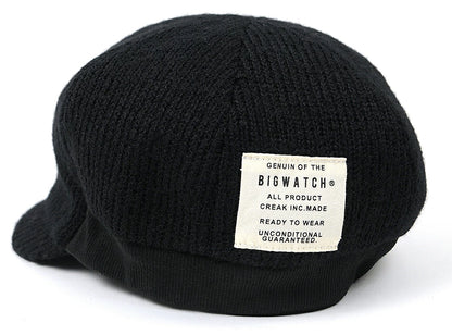ローキャップ リブニットキャップ BIGWATCH 黒 ブラック アンパイアキャップ ビッグサイズ ビッグワッチ ニット つば 短い RCP-04 春 秋 冬