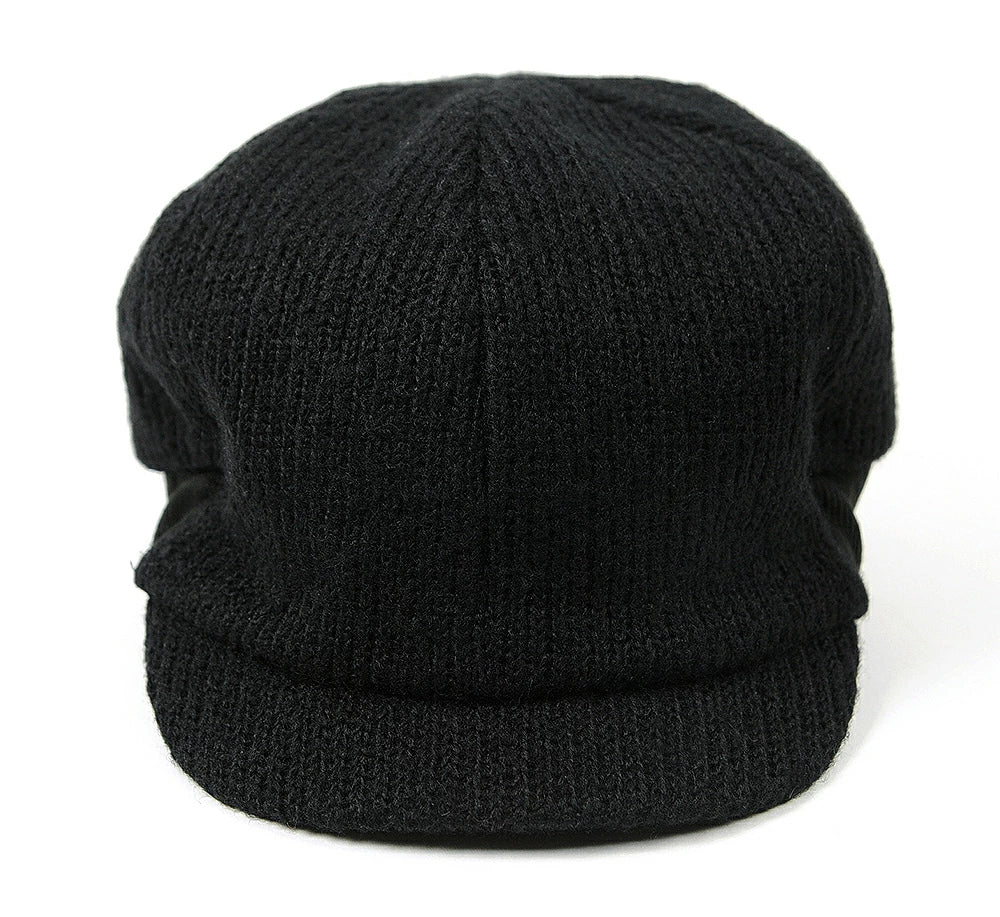 ローキャップ リブニットキャップ BIGWATCH 黒 ブラック アンパイアキャップ ビッグサイズ ビッグワッチ ニット つば 短い RCP-04 春 秋 冬