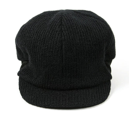 ローキャップ リブニットキャップ BIGWATCH 黒 ブラック アンパイアキャップ ビッグサイズ ビッグワッチ ニット つば 短い RCP-04 春 秋 冬
