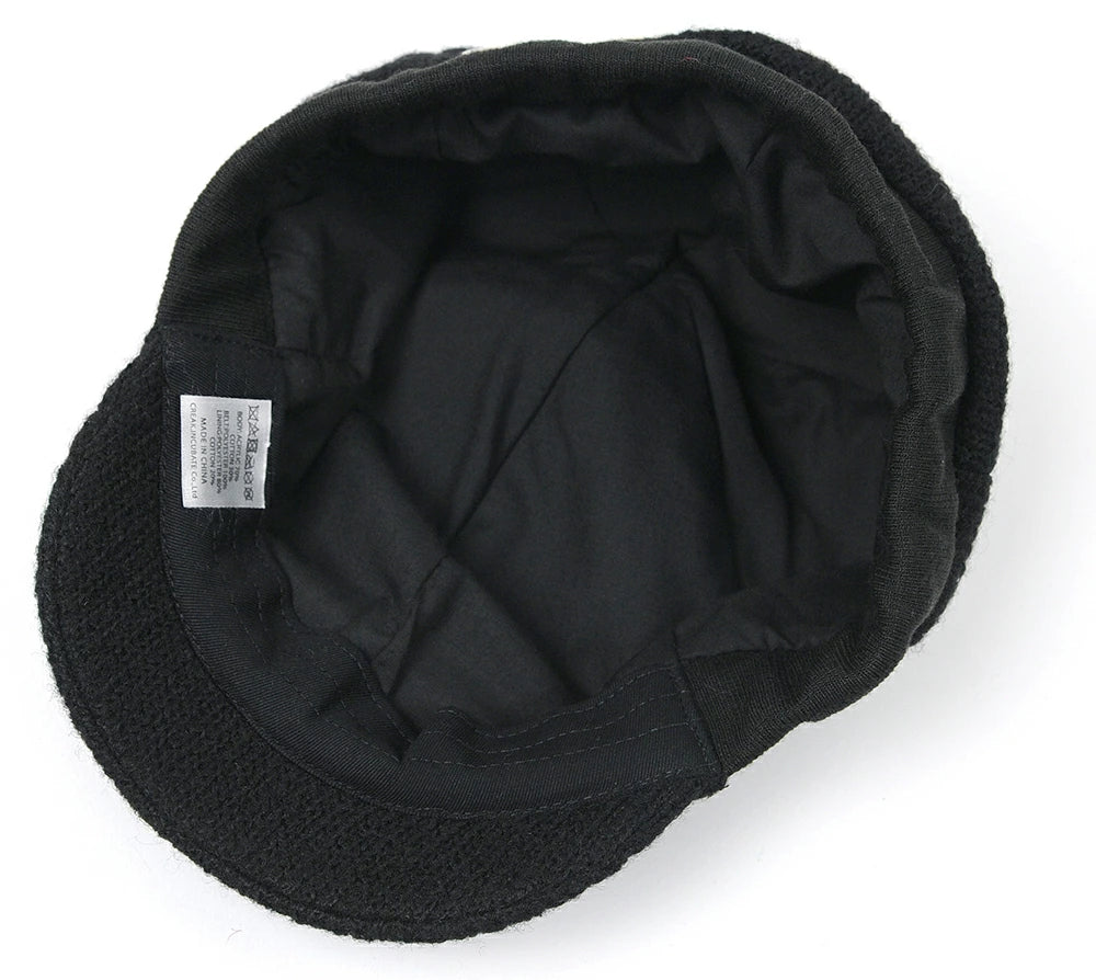 ローキャップ リブニットキャップ BIGWATCH 黒 ブラック アンパイアキャップ ビッグサイズ ビッグワッチ ニット つば 短い RCP-04 春 秋 冬