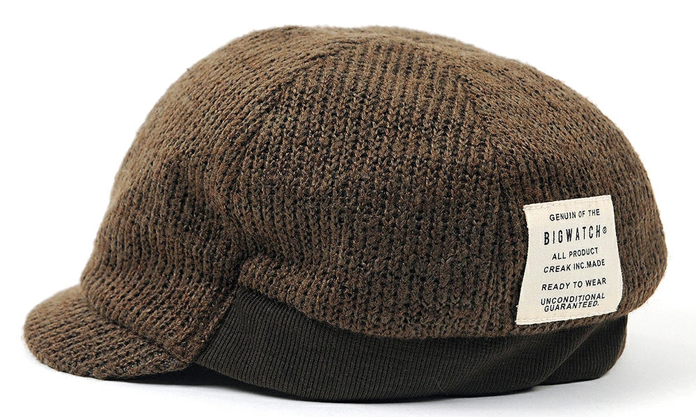 キャスケット リブニットキャップ BIGWATCH(ビッグワッチ) ブラウン つば 短い RCP-05
