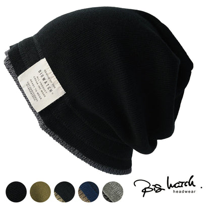 レイヤード BIGWATCH ビッグワッチ 正規品 ブラック（黒）グレー ニット帽 ニットキャップ ニット帽子 RY-01 春 秋 冬