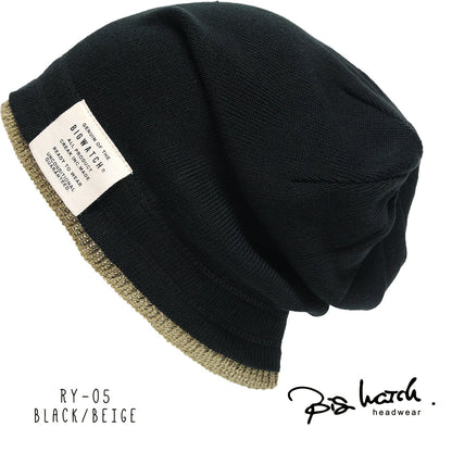 レイヤード BIGWATCH ビッグワッチ 正規品 ブラック（黒）グレー ニット帽 ニットキャップ ニット帽子 RY-01 春 秋 冬