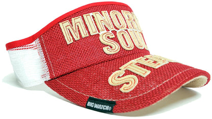 ヘンプサンバイザー BIGWATCH レッド ホワイト ビッグワッチ サンバイザー 帽子 SBH-03 春 夏 秋 日よけ