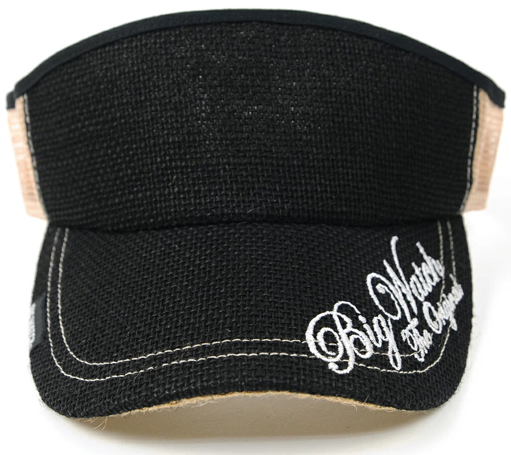 ヘンプサンバイザー刺繍BIGWATCH ブラック ベージュ ビッグワッチ サンバイザー SBH-04 春 夏 秋 UVケア