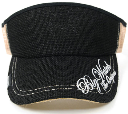 ヘンプサンバイザー刺繍BIGWATCH ブラック ベージュ ビッグワッチ サンバイザー SBH-04 春 夏 秋 UVケア