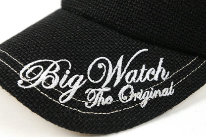 ヘンプサンバイザー刺繍BIGWATCH ブラック ベージュ ビッグワッチ サンバイザー SBH-04 春 夏 秋 UVケア