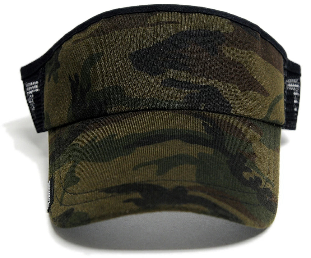 カモ柄サンバイザーBIGWATCH正規品 グリーンカモ 迷彩 迷彩柄 カモフラ柄 カモフラージュカラー ビッグワッチ サンバイザー 帽子 ビッグサイズ SBH-05 春 夏 秋 UVケア