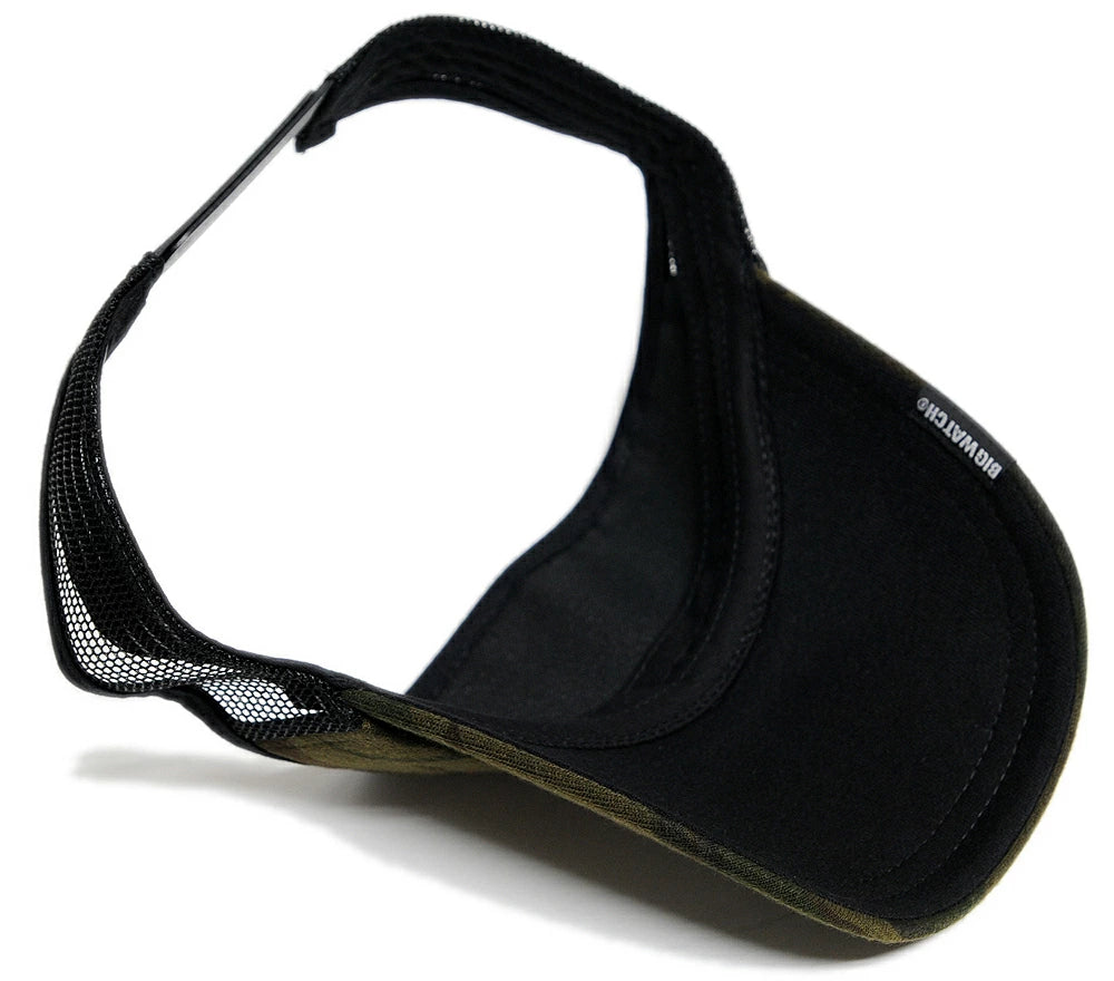 カモ柄サンバイザーBIGWATCH正規品 グリーンカモ 迷彩 迷彩柄 カモフラ柄 カモフラージュカラー ビッグワッチ サンバイザー 帽子 ビッグサイズ SBH-05 春 夏 秋 UVケア