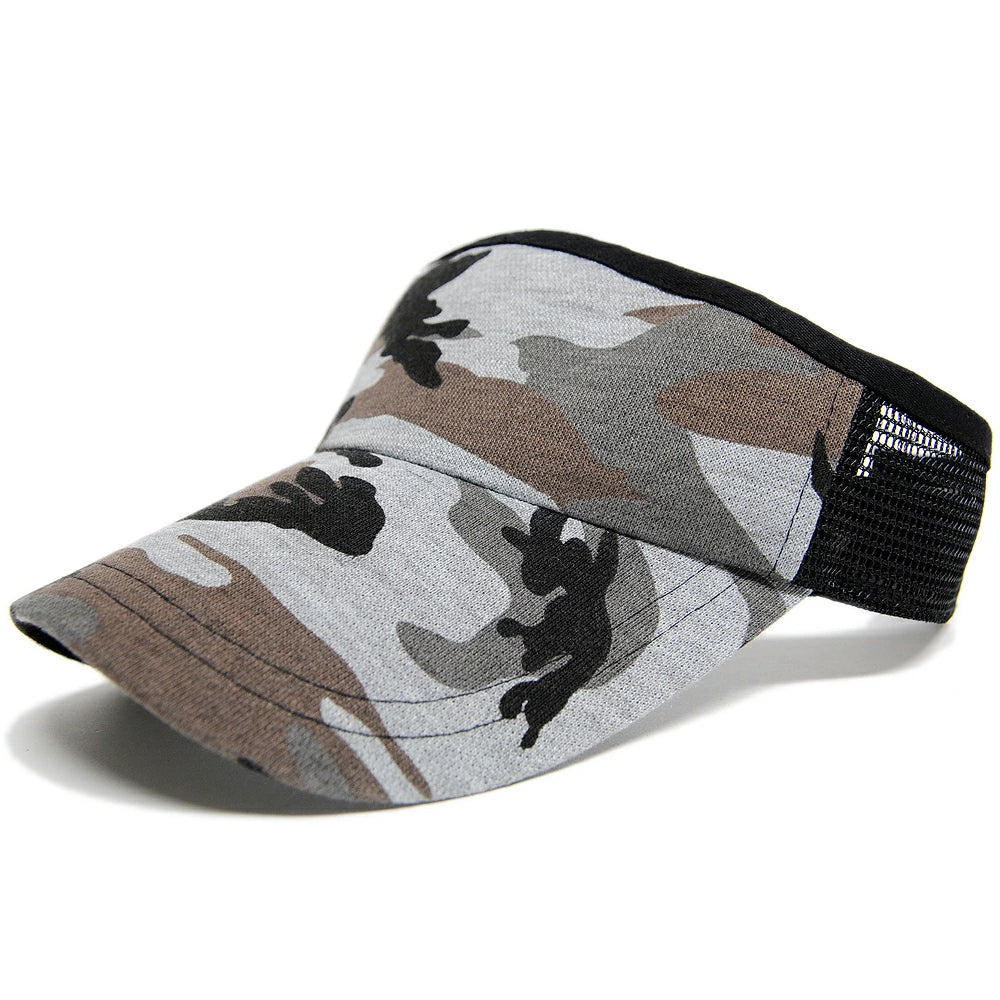 カモ柄サンバイザー BIGWATCH正規品 グレーカモ 迷彩 迷彩柄 カモフラージュ柄 ビッグワッチ SBH-06 春 夏 秋 日よけ ランニング