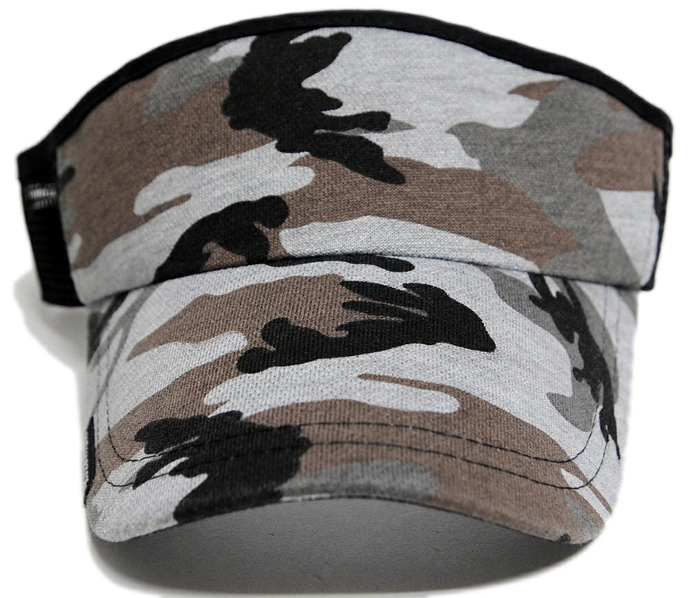 カモ柄サンバイザー BIGWATCH正規品 グレーカモ 迷彩 迷彩柄 カモフラージュ柄 ビッグワッチ SBH-06 春 夏 秋 日よけ ランニング